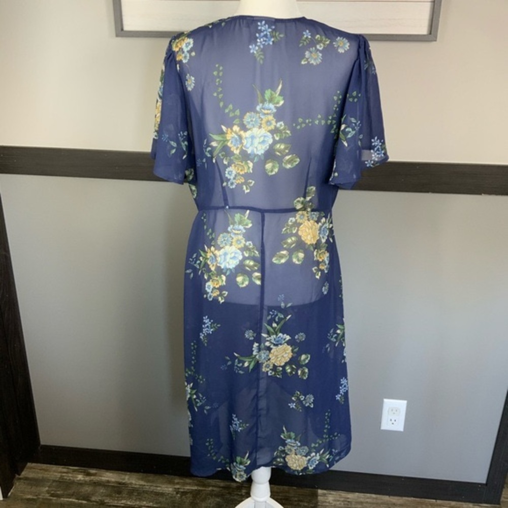 JANETCHUNG tie front long cardigan floral print - Picture 2 of 14